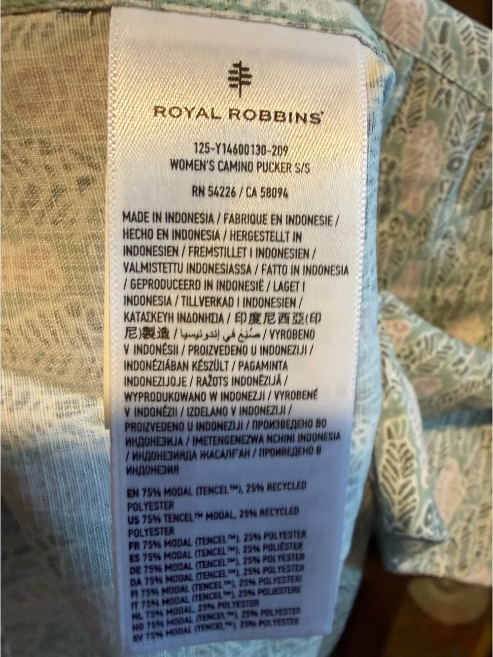 Royal Robbins Women’s Camino Pucker Short Sleeve Shirt Size Small NWT Sage Fish - Picture 5 of 10
